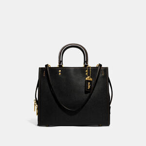 Coach Rogue 30 Bag In Regenerative Black Leather Purse